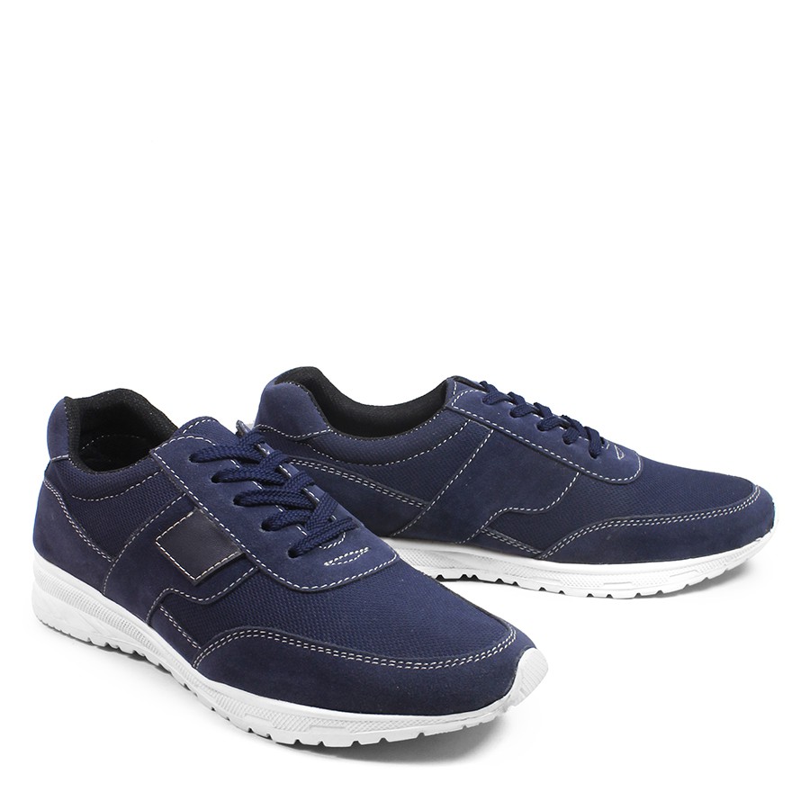 MS SHOP - TERBARU- Sepatu Sport Pria Walkers Sanji Navy Kasual Sneakers Murah Bertali Sneker Keren