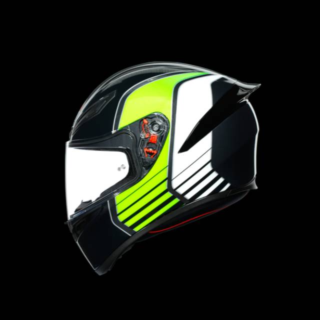AGV K1 MULTI POWER Gunmetal White Green | Helm Agv SNI Original | Dd Ring