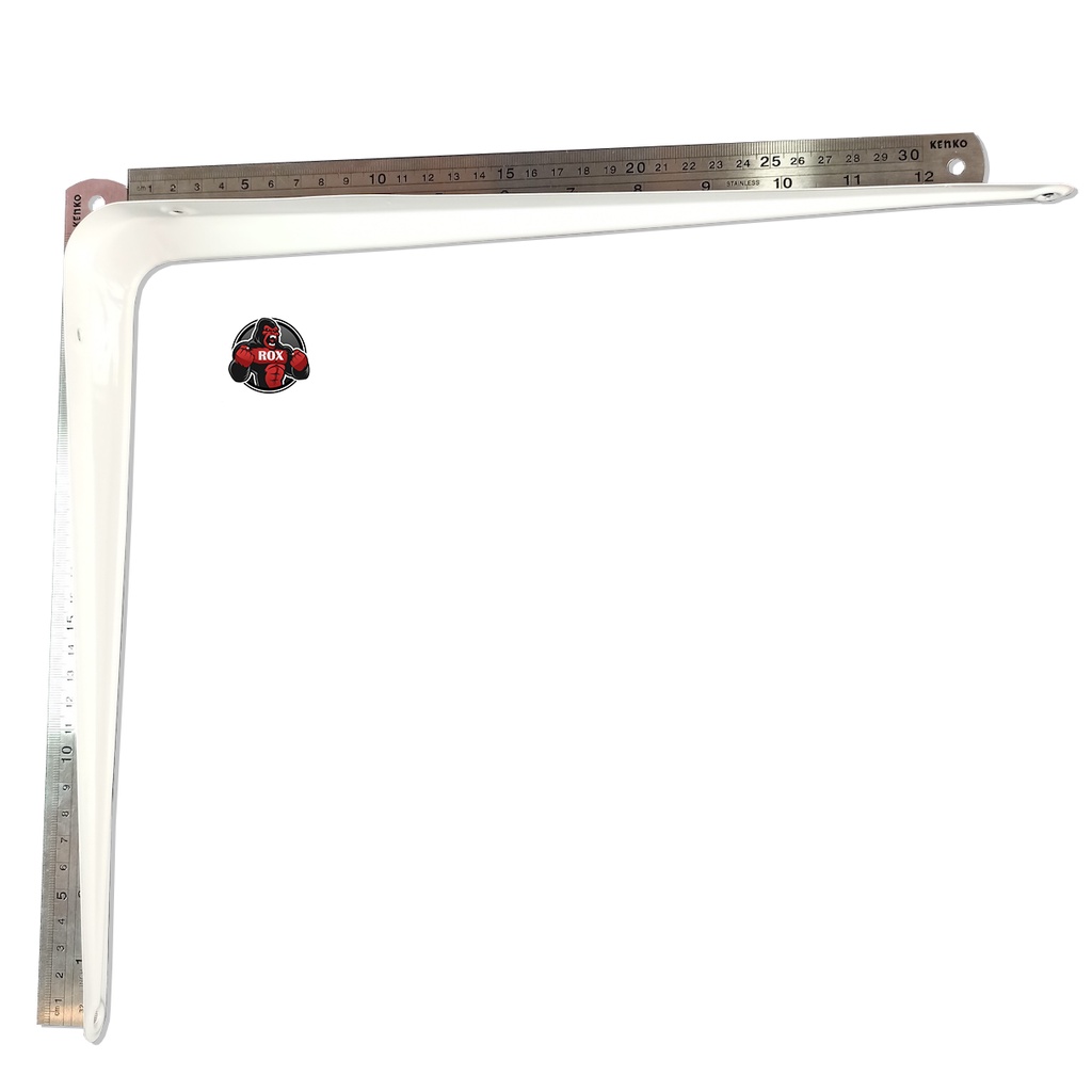 Siku Rak Besi L Putih Uk. 12 x 14 / 30cm x 35cm Penyangga Ambalan Shelf Bracket