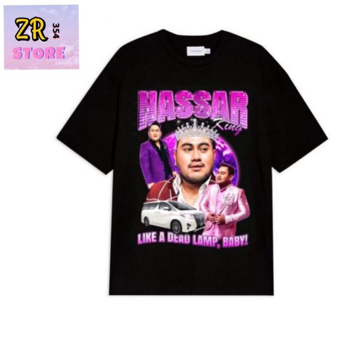 Kaos Baju KING Nassar Oppa Tee Rap - Tshirt distro DANGDUT Pria Wanita OVERSIZE HITAM Vintage Nasar