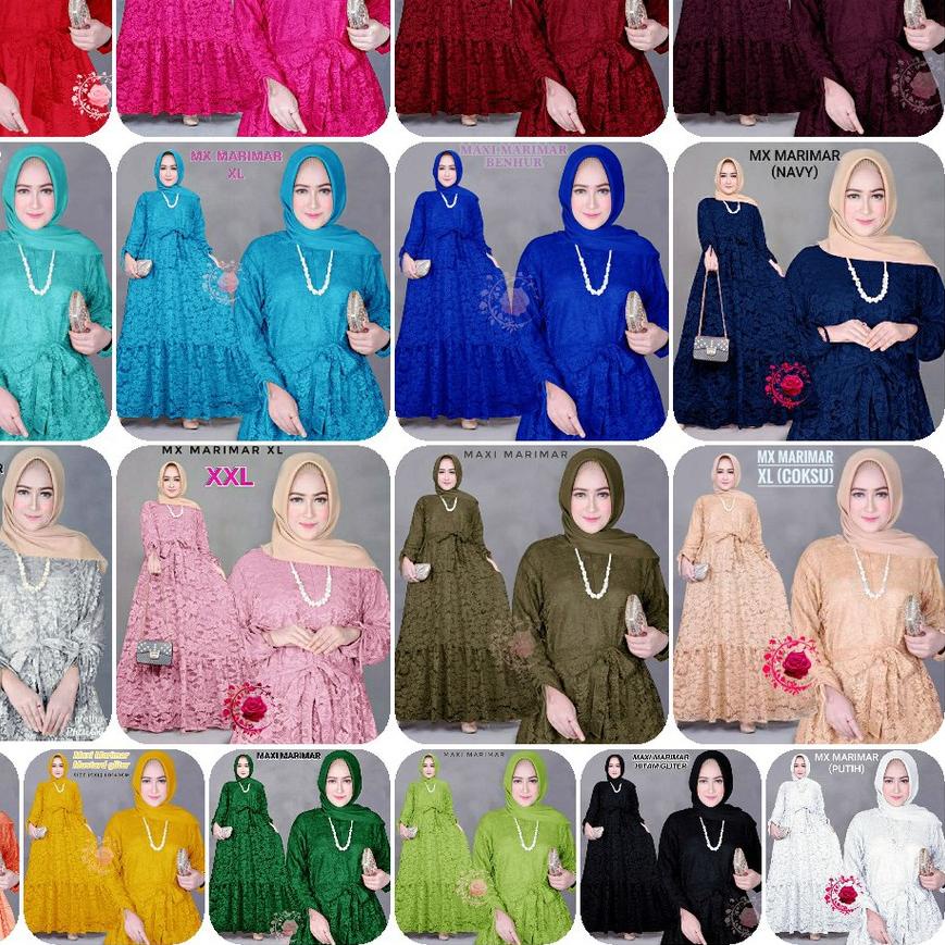 ✯ GAMIS BROKAT TULANG MAXI MARIMAR DRESS GAMIS JUMBO XL-XXXXL GAMIS BUSUI GAMIS CORNELI 18 WARNA ➢