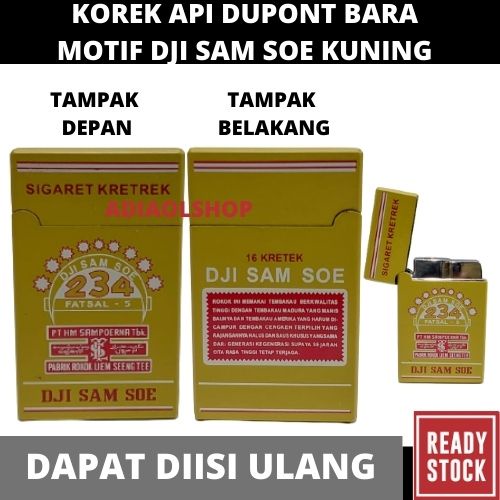 KOREK API DUPONT BARA MOTIF DJI SAM SOE KUNING