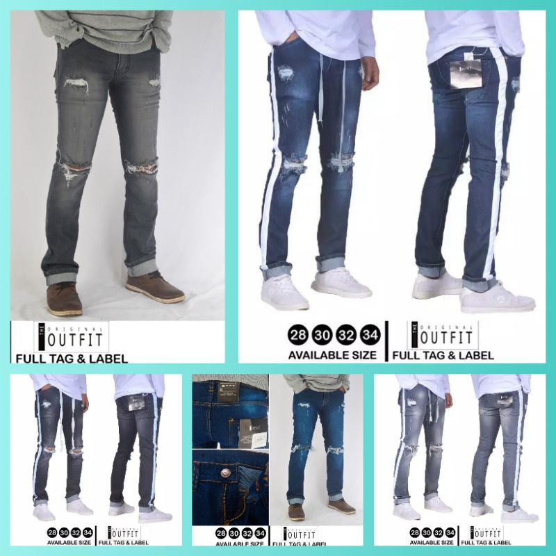 CELANA PANJANG RIPPED DISTRO PRIA/CELANA JEANS PANJANG BERKUALITAS DISTRO OUTFIT