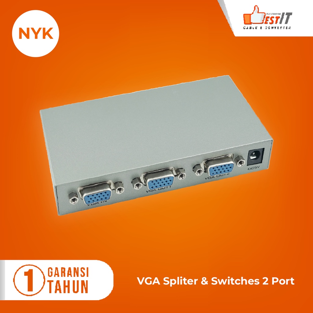 VGA Splitter 1-2 Port 150Mhz NYK High Quality