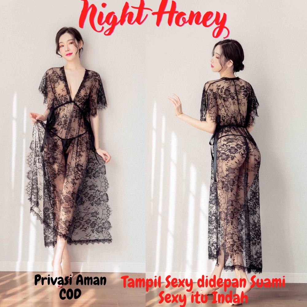 Set Lingeri Lingerie Linggeri Ingeri Set Gaun Baju Tidur G String Malam Pertama Wanita Dewasa Transp