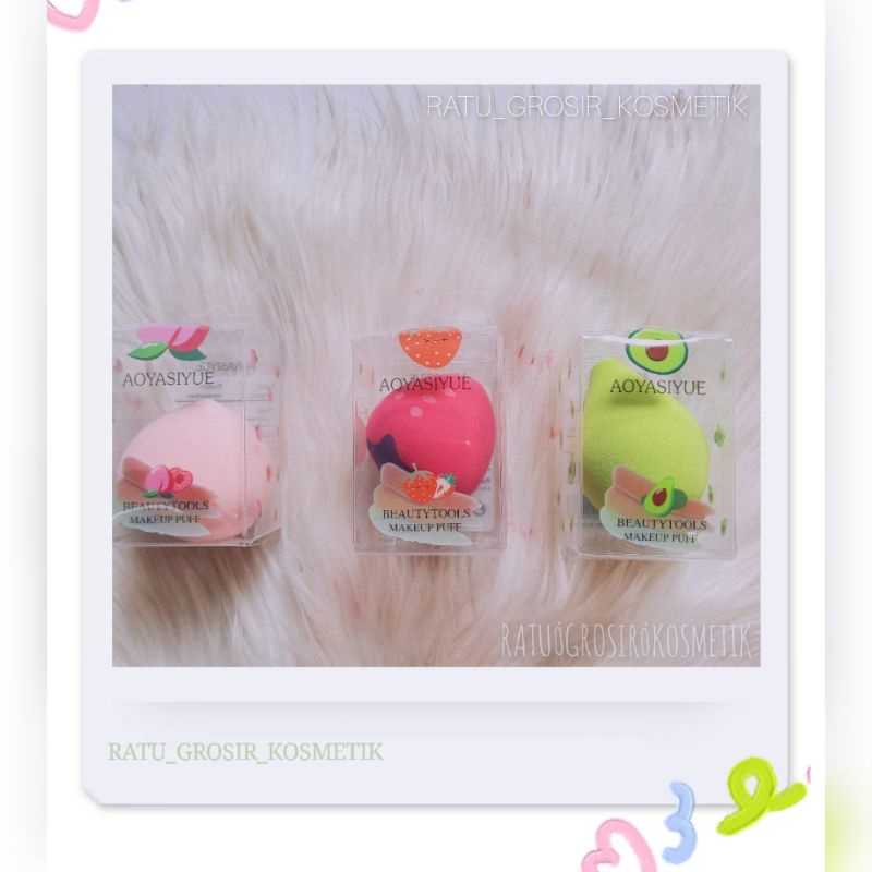 ECER!!!SPONS MAKE UP/BEAUTY BLENDER BENTUK BUAH-BUAHAN