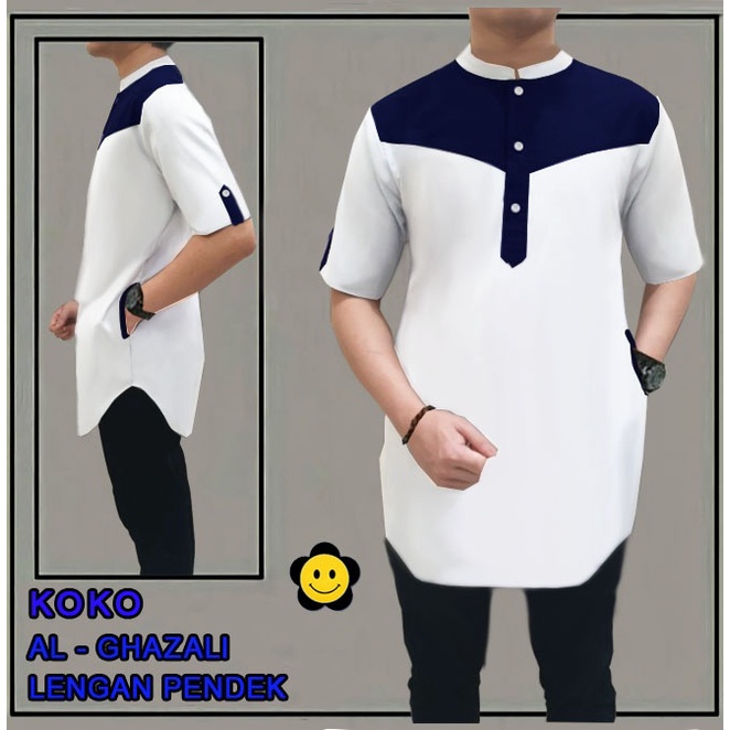 CTN Baju muslim koko ALGHAZALI lengan pendek best seller