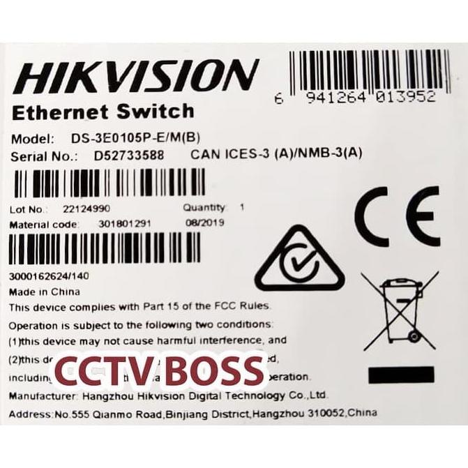Hikvision Poe Ds-3E0105P-E/M Switch Hub Poe 4 Port