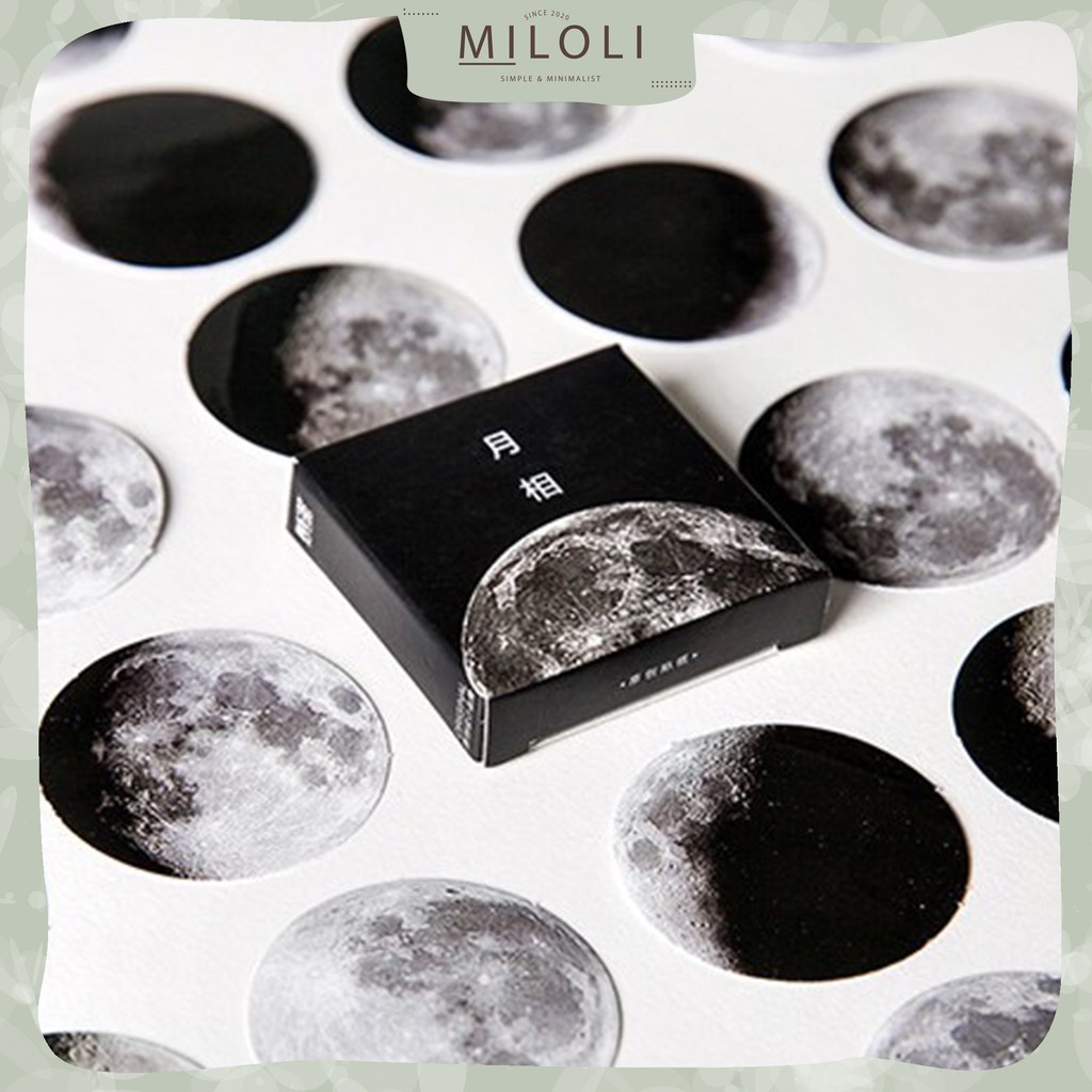 

[MILOLI] 45 Pcs MOON Deco Sticker Planner DIY Scrapbook Stiker Dekor Bulan Kotak - B0014