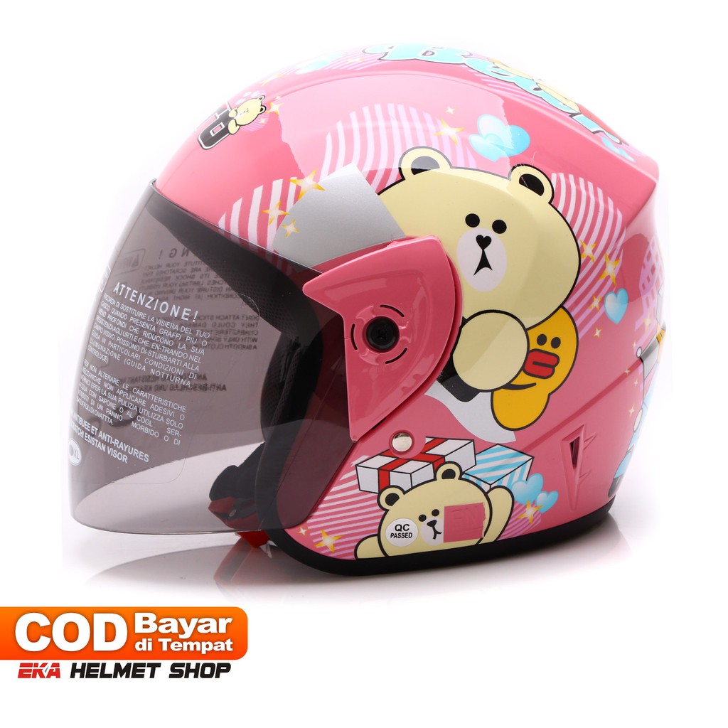 [Helm Dewasa] WTO Helmet Z1R KOP - Cute Bear - Pink