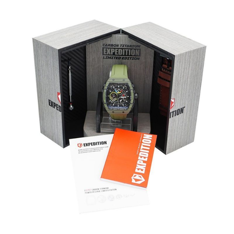 JAM EXPEDITION PRIA E 6782 CARBON TITANIUM LIMITED EDITION AUTOMATIC  ORIGINAL GREEN ARMY