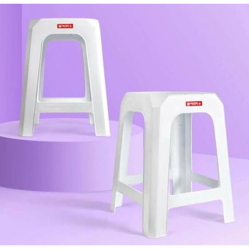 Kursi bangku bakso plastik Lion Star lionstar putih bekas