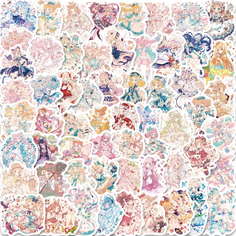 60pcs / set Stiker Decal Motif Graffiti Perempuan Tahan Air Untuk Dekorasi Laptop / Notebook / Skateboard