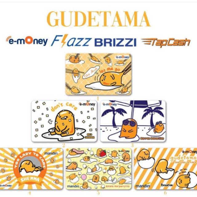 GUDETAMA EDITON FOR E-TOLL CARD FLAZZ EMONEY BRIZZI TAPHCASH