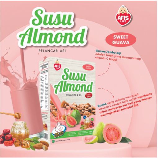 AFIS Susu Almond Asi Booster Dan SBK Kacang Hijau PLus Daun Katuk Pelancar Asi Afis Life Booster ASI 200 gram Afislife kacang almon daun katuk Afislifeindonesia Almond Milk