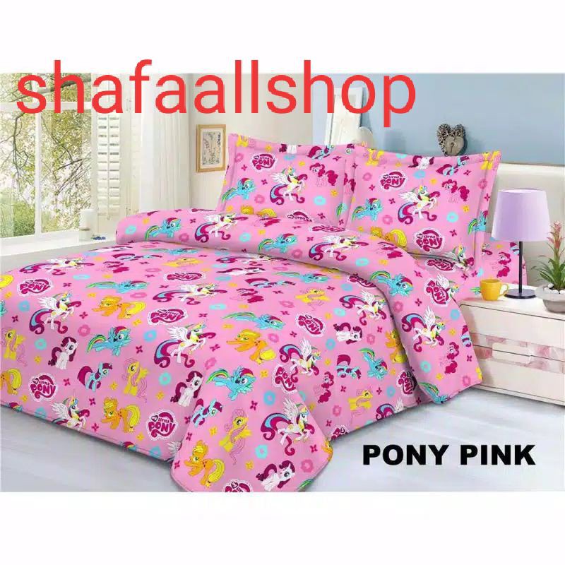 seprai katun 180*200 kuda poni pink