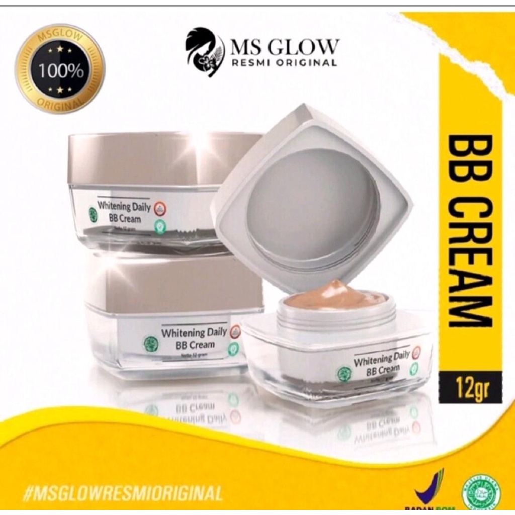 bb cream ms glow daily bb cream original perawatan wajah (free 1 gift)