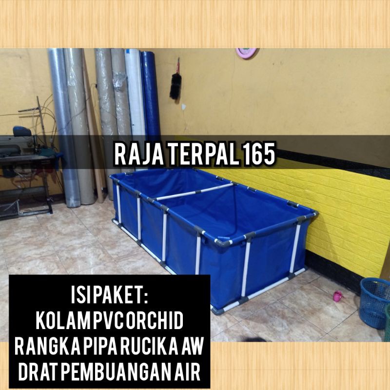 kolam terpal rangka pipa fullset 200x100x70 PVC ORCHID