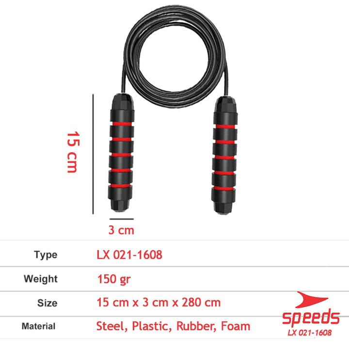 (MAINANKYU) Skipping SPEEDS Lompat Tali Loncat Jump Rope Alat Olahraga Anak Remaja Dewasa 021-1608