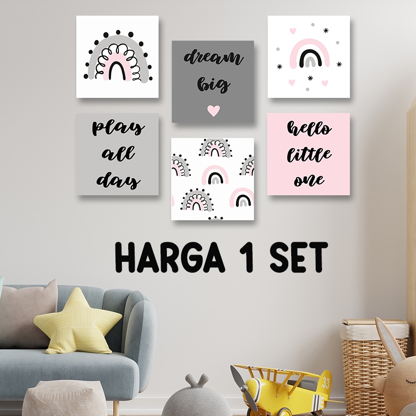 #81 Kamilastorindo Hiasan Dinding Paket 1 Set Poster Kayu Dekorasi Kamar Anak Wall Decor 1515