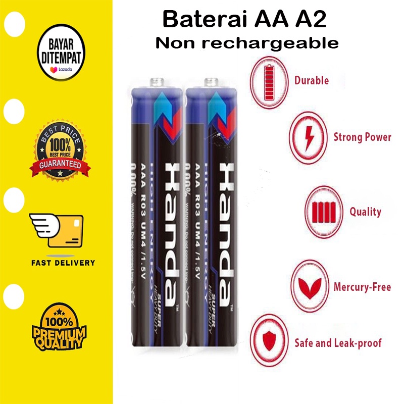 [BISA COD] Baterai AA A2 Battery Batre Batu Batere Huadao Non rechargeable