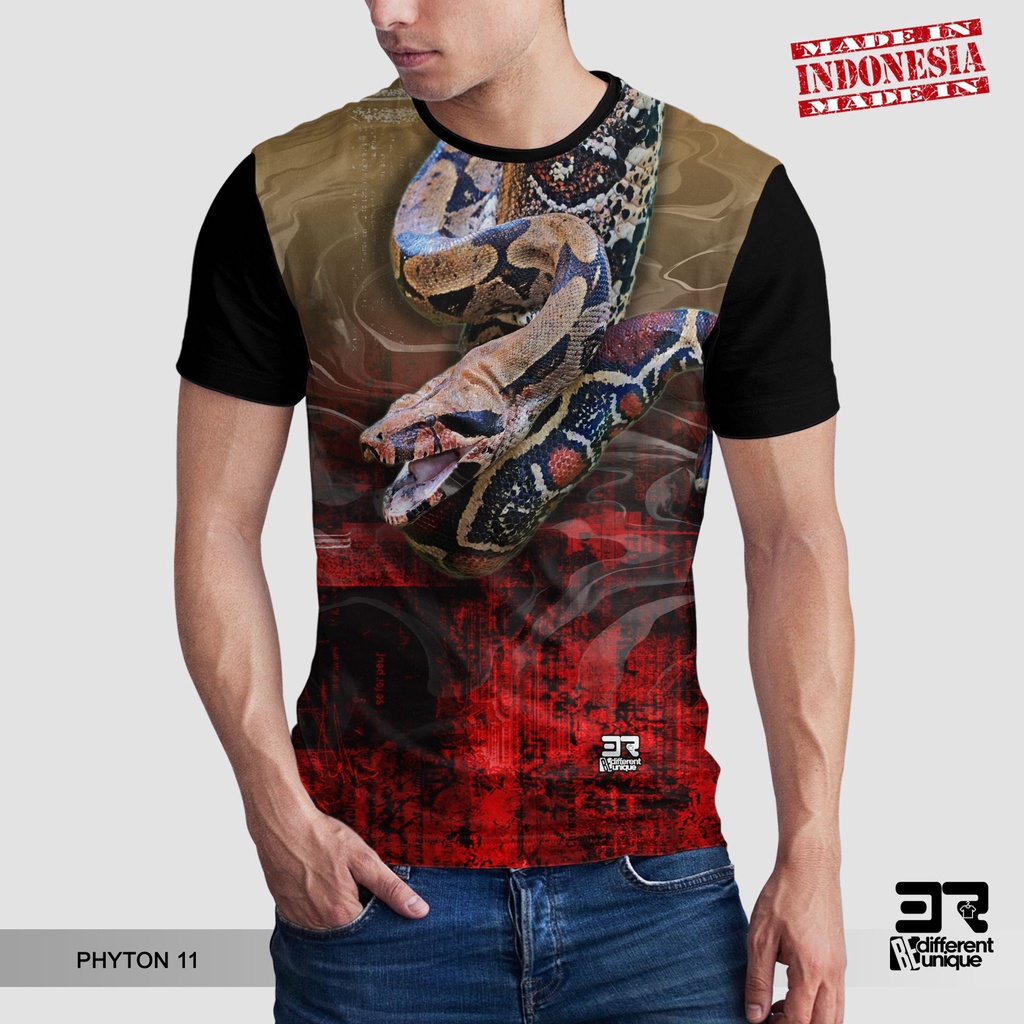 [ COD ] KAOS PRINTING GAMBAR ULAR PYTHON 11 BOA - BAJU DISTRO ORIGINAL MOTIF SNAKE PITON RETIC MOLU 