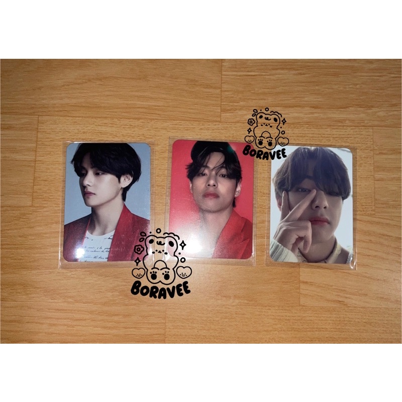 Pc Dicon Taehyung / V tae topi merah peace putih samping miring official photocard bts member