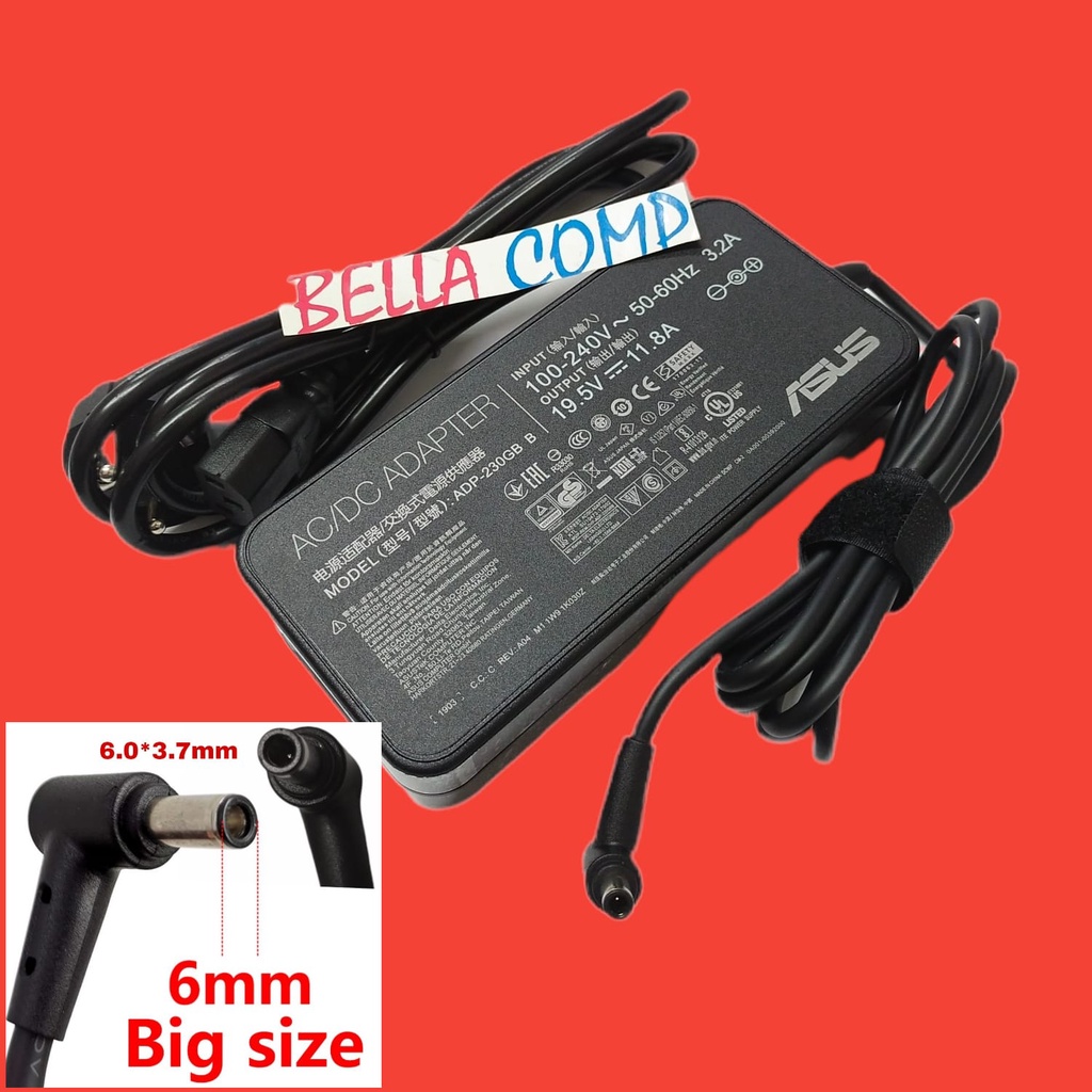 19.5V 11.8A 230W 6.0*3.7mm ADP-230GB B AC Adapter Power Charger Laptop Asus ROG UX581GV UX581LV UX581GV G512LU GU502LV GU502L GU502LW GX501VI-GZ038T GX501VI-GZ030T GX501VI-GZ028T GX501VI-GZ027T GX501VI-GZ025T GX501VI-GZ022T