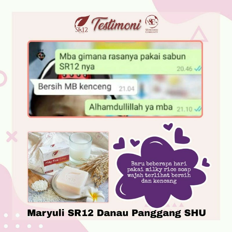 Milk Rice Soap sr12 / Sabun Susu Beras Sr12 / Sabun Batangan sr12 / Sabun Jerawat