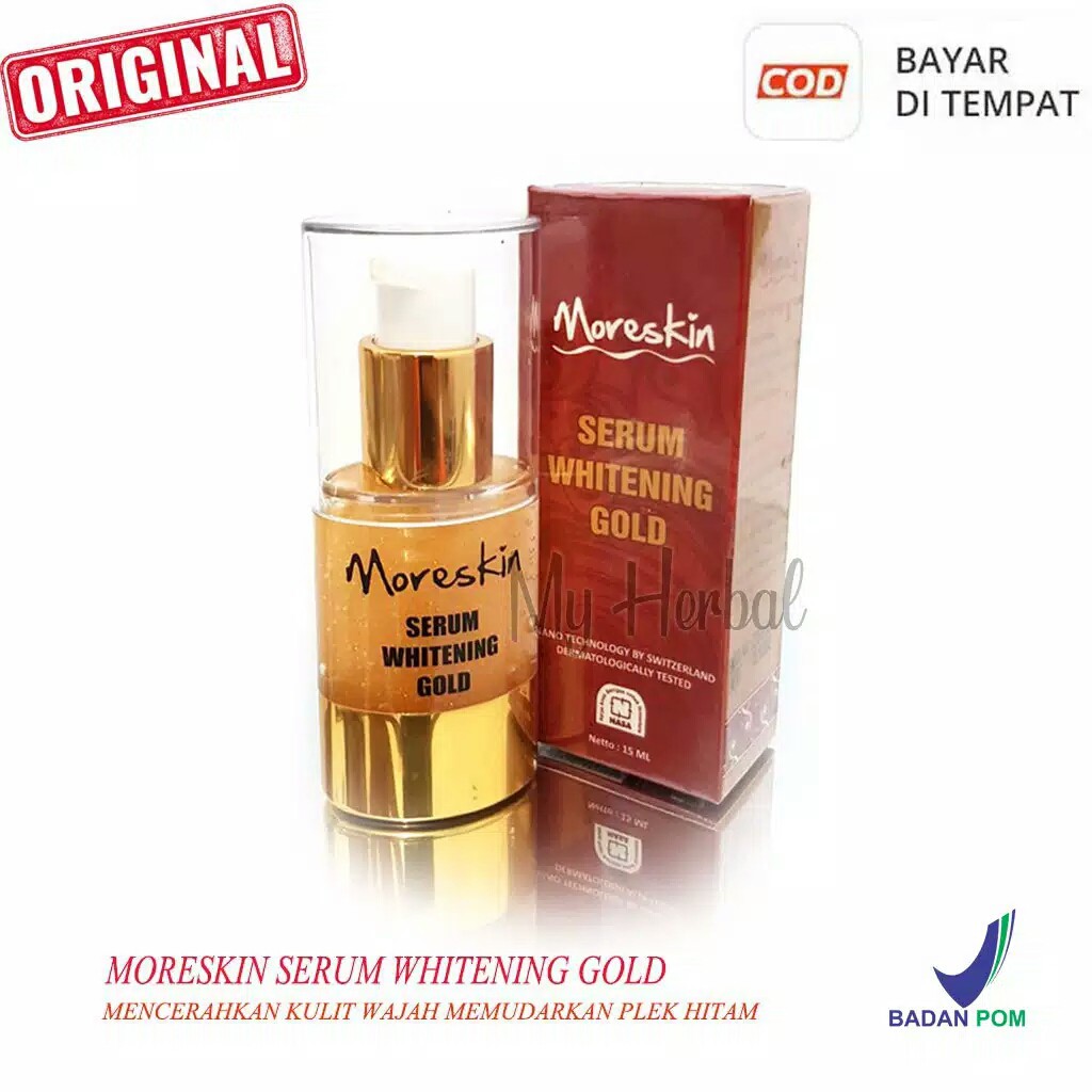 SERUM WAJAH - MORESKIN SERUM GOLD - SERUM WAJAH GLOWING - PERAWATAN WAJAH - SERUM HERBAL KULIT WAJAH