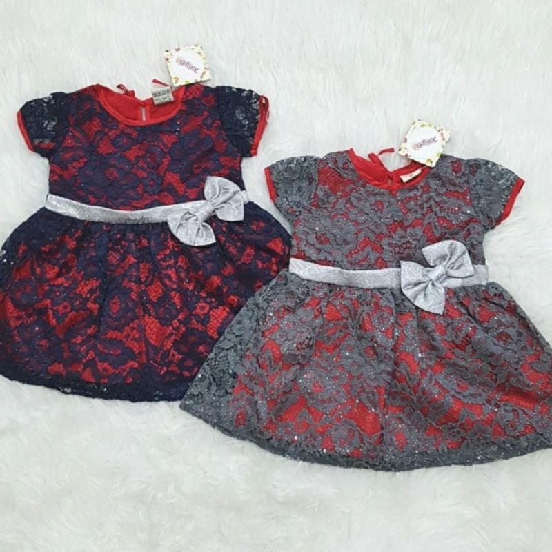 Dress Bayi Baju Pesta Anak Perempuan Brokat Glitter