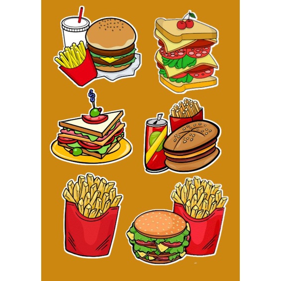 Stiker Junk Food Aesthetic