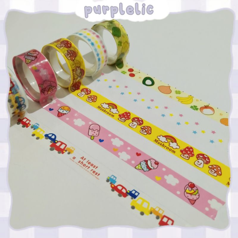 

[PURPLELIC] - 1 PCS ISOLASI CUTE LUCU KARAKTER FANCY SELOTIP