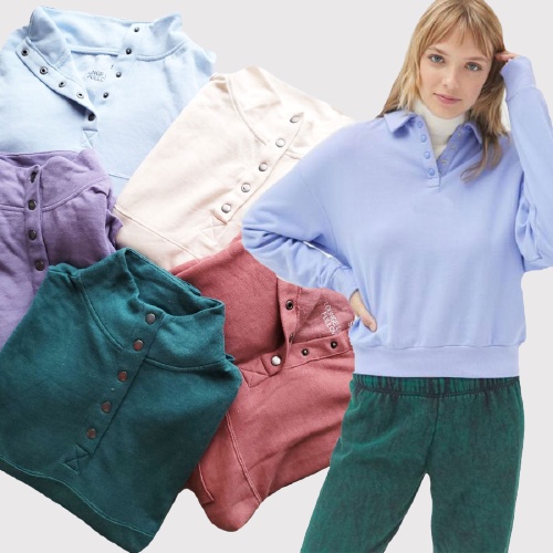 S.OLIVER Sweater Wanita Lounge Pullover Button