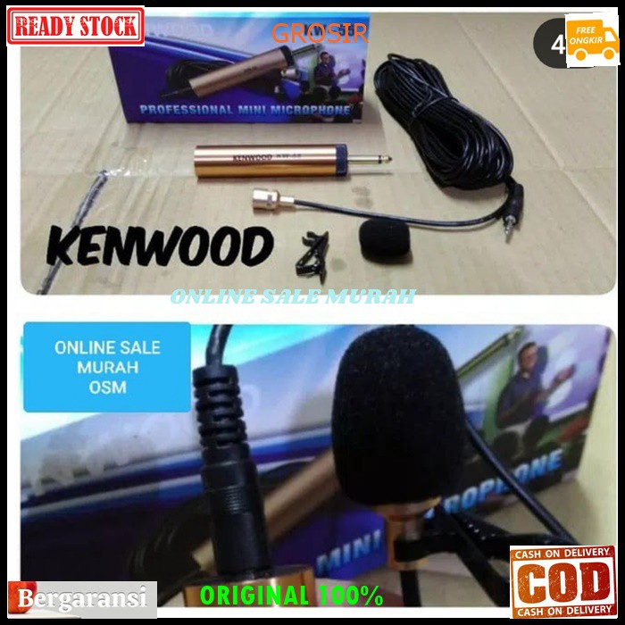 G64 Kenwood Mic Jepit kabel 8 meter Kancing kerah baju GE64 microphone Clip on klip tie Condensor sensitif aux mikrophone mik karaoke sound audio cable profesional pro vocal vokal system panggung dj studio YOUTUBER meeting pidato ceramah G64  Suara jernih