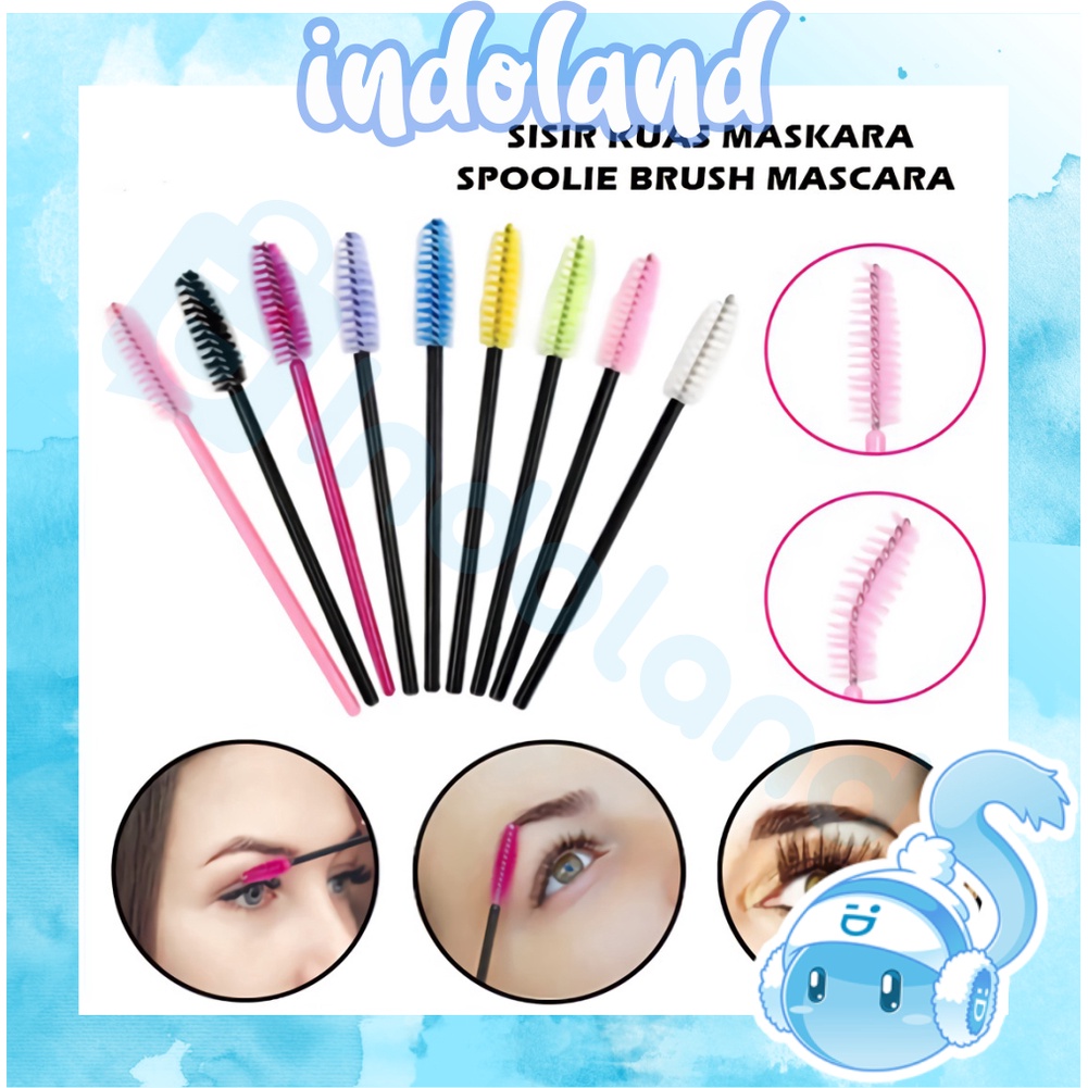 ☀ INDOLAND ☀ Disposable Lip Brush/Mascara Wand Applicator / Mascara Wand Brush Sisir Mascara / Eyeliner Brush Mascara Wand Brush/Kuas Bibir/ Spoolie Brush/ Sisir Kuas Maskara Sikat Eyelash Bulu Mata Extention R743