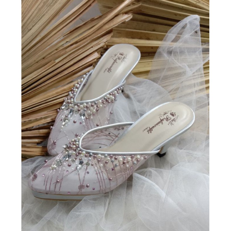 sepatu Yohana purple silver sepatu wanita cantik sepatu  wedding cantik