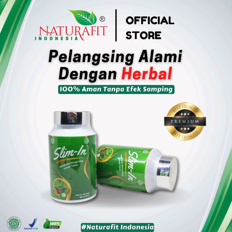 Slim In / Slim Gold Premium Naturafit Obat Herbal Alami Diet, Pelangsing Alami, Penurun Berat Badan Detoks Ampuh Premium Naturafit