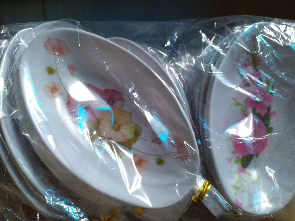 Souvenir Mangkuk Oval Melamin Kemasan Plastik