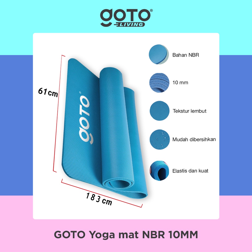 Goto NBR Yoga Mat 10mm Matras Alas Anti Slip Tebal Image 4