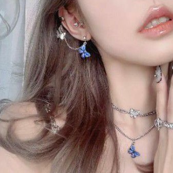 anting tusuk jepit kupu kupu warna warni