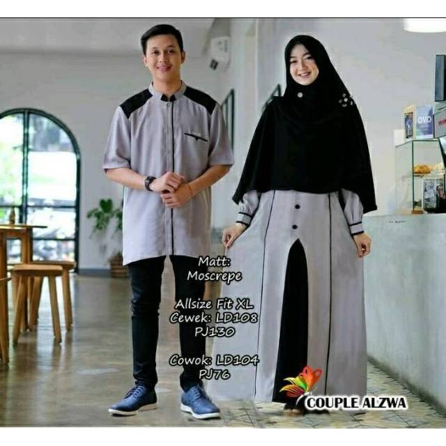 CP ALZWA, COUPLE PASANGAN, MOSCREPE, GAMIS HIJAB MUSLIM, MAXY DRESS