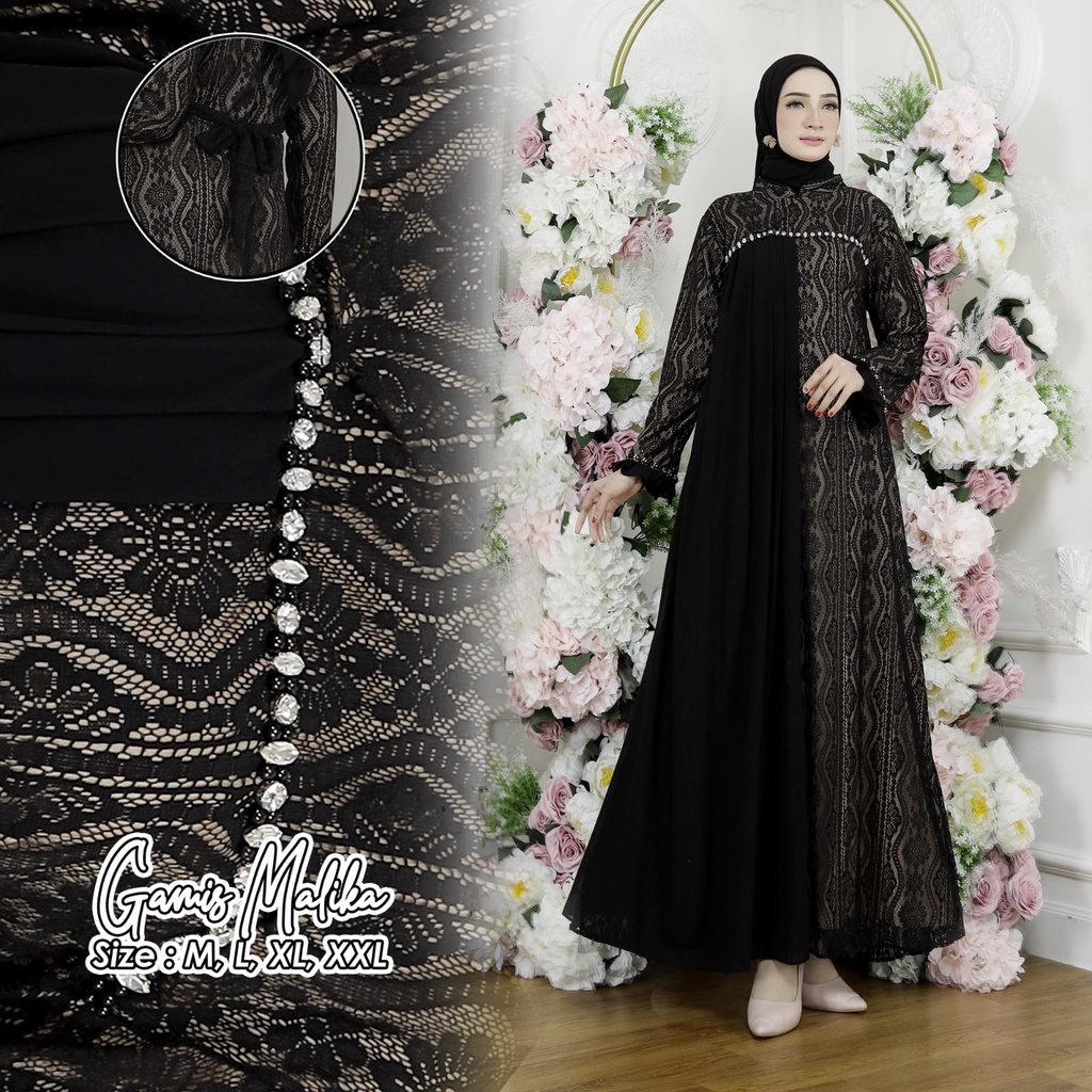 Gamis Malika Brukat Modern / Kebaya Gamis Pesta Mewah / Baju Gamis Kebaya / Kebaya Modern / Kebaya Kondangan