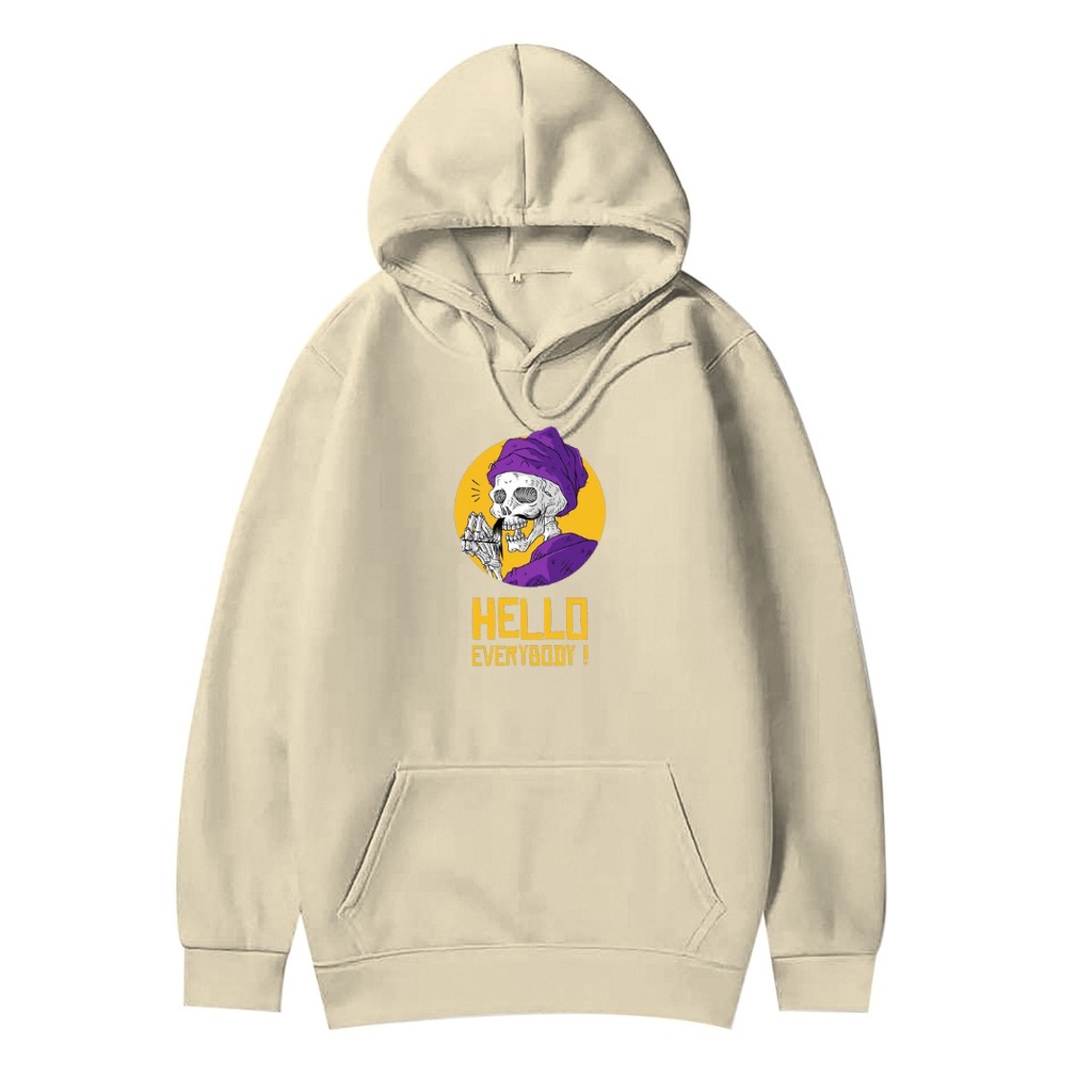 HELLO EVERYBODY HOODIE JUMPER PRIA WANITA Size M-XXL