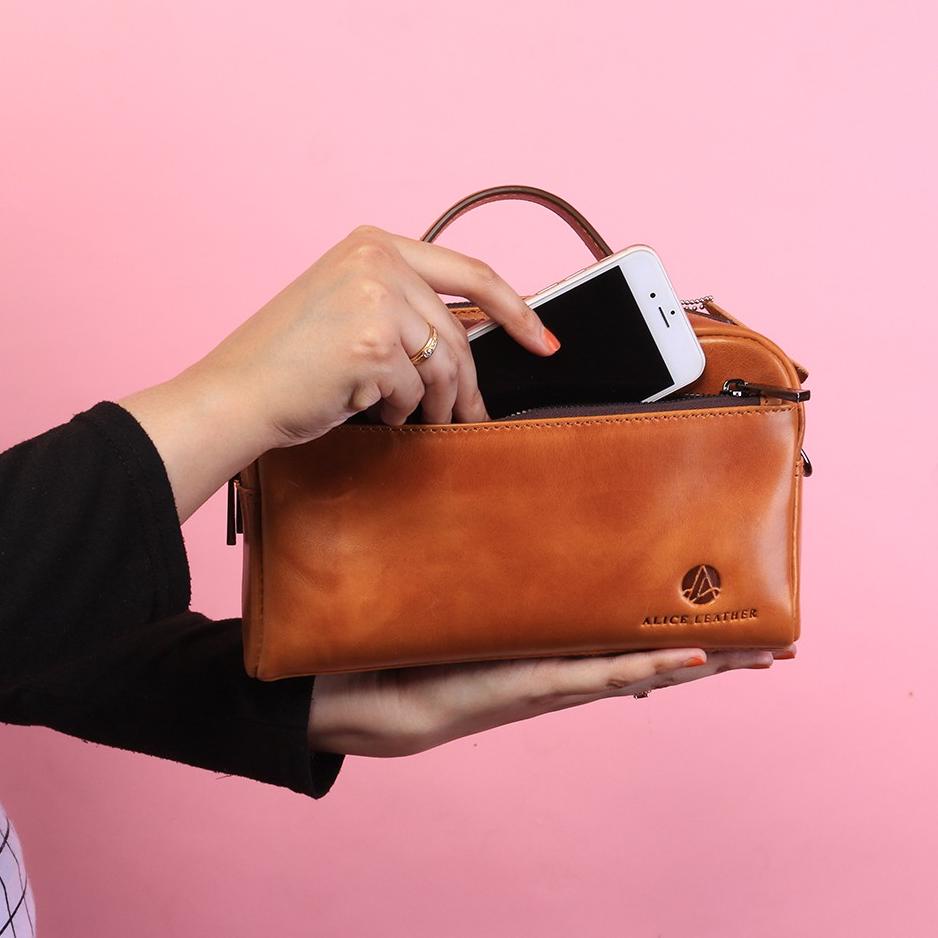 Barang Pilihan.. Tas Wanita Shoulder Bag Lokal Bahan Kulit Sapi Asli Premium  - AP01 VIOLETTA LEATHE