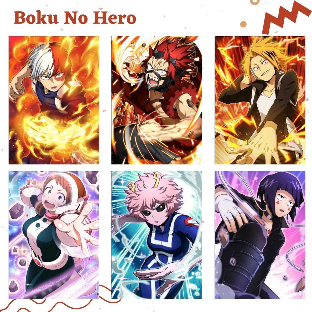 POSTER ANIME #2 (6 pcs) - BISA CUSTOM - POSTER DINDING - POSTER AESTHETIC - ANIME-Boku No Hero