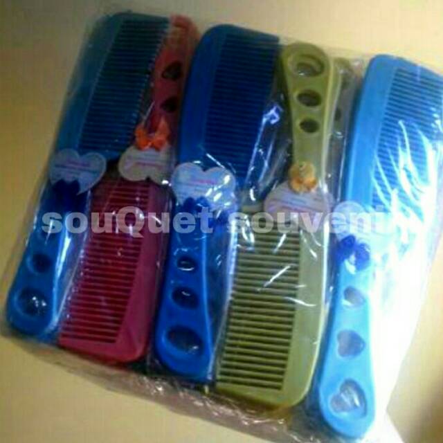 

souvenir sisir lubang 3 plus KUT pita isi 100 pcs