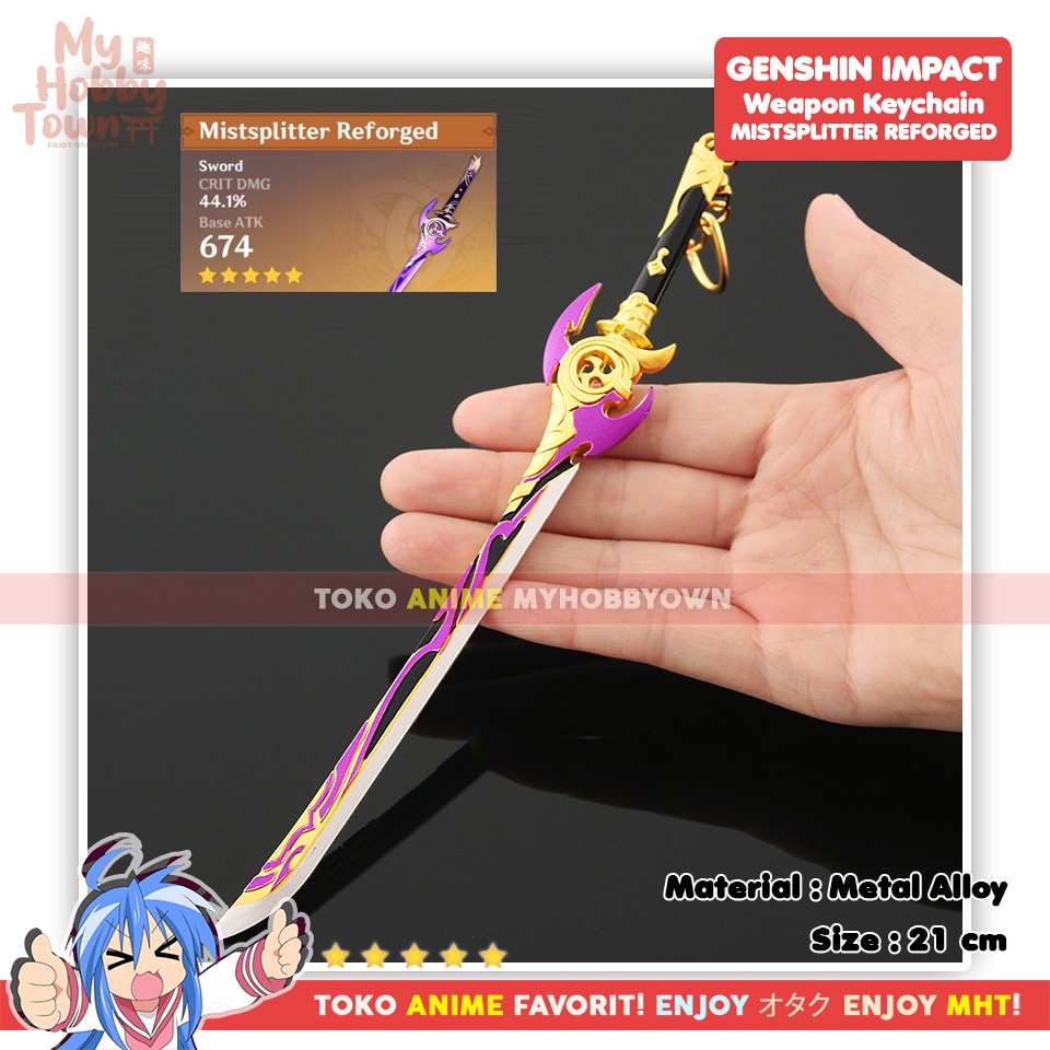 Gantungan Kunci Senjata Genshin Impact Mistsplitter Reforged Ayaka Kamisato