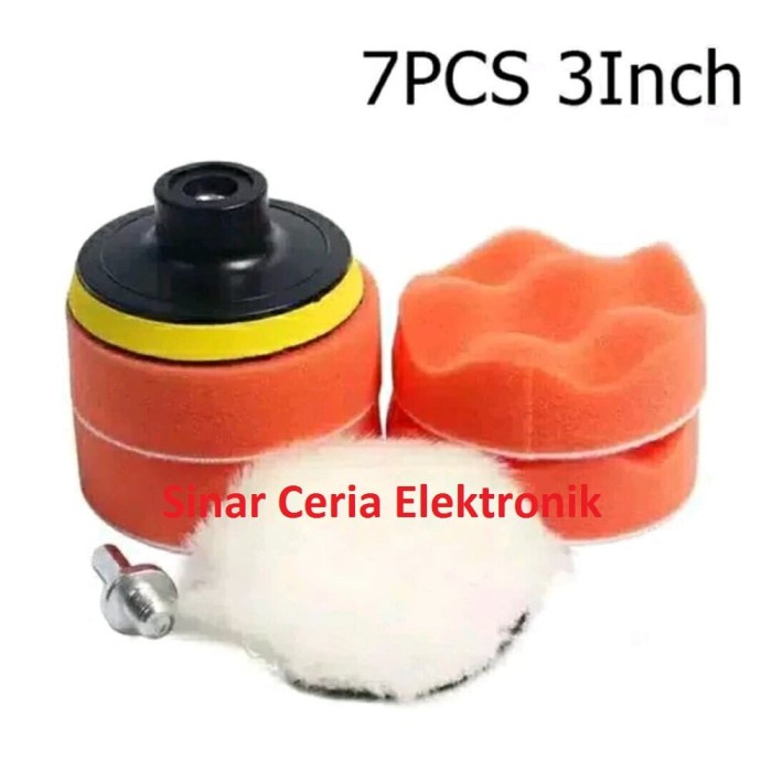 READY MURAH ALAT BUSA SPON POLES MOBIL MOTOR PAD VELCRO DRILL M10 3 INCH 3" 7IN1