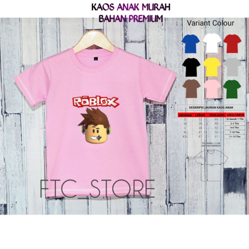baju akos anak laki-laki roblox kepala/baju atasan anak logo roblox